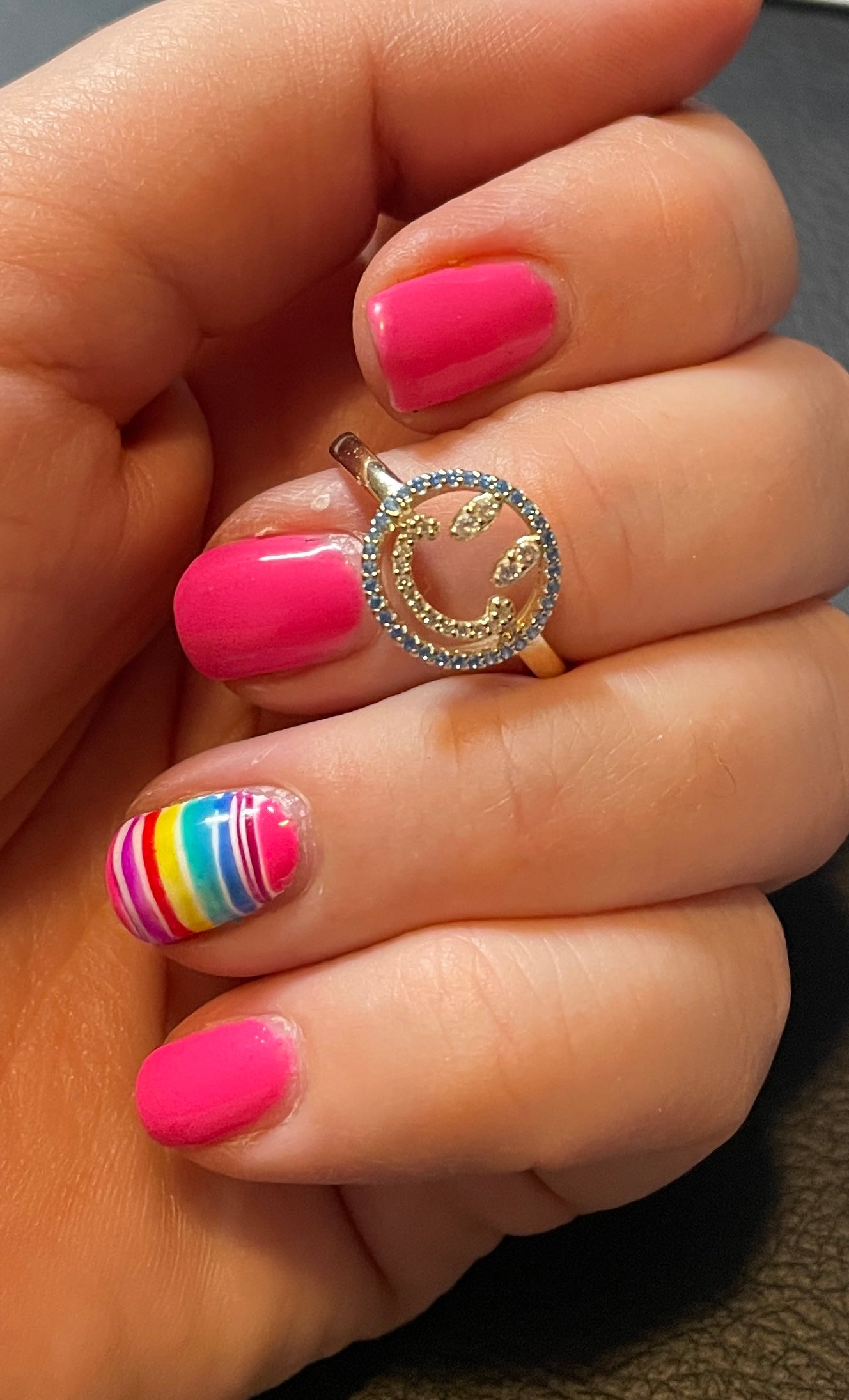 Anillo Smily baño de oro con Circonias