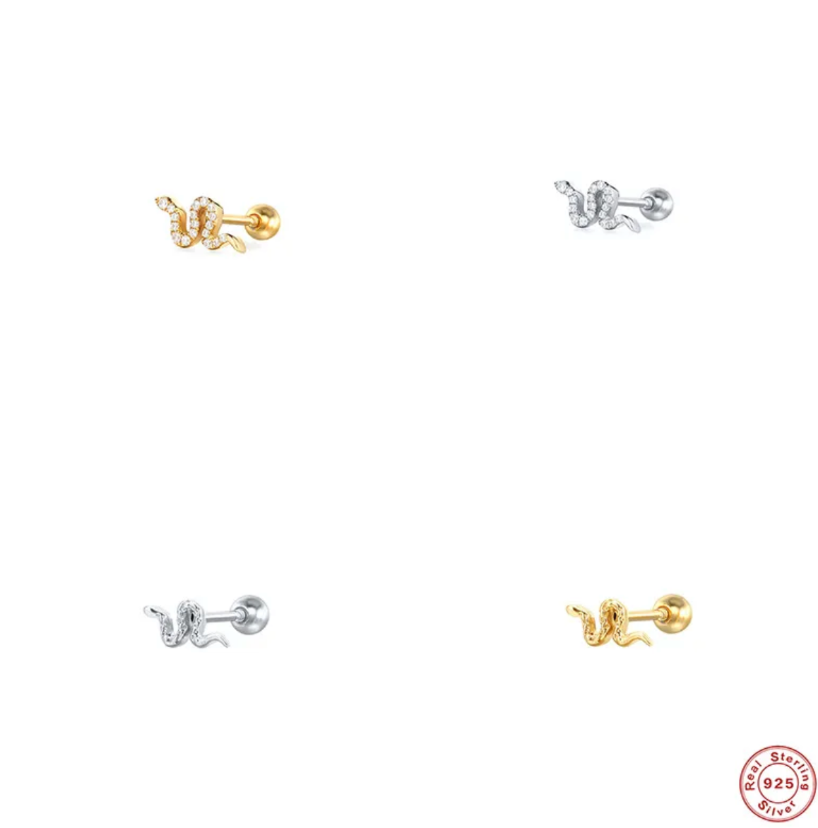 Piercing Big Snake Oro y Plata