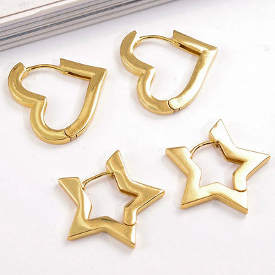 Arracadas Heart o Star Shapped