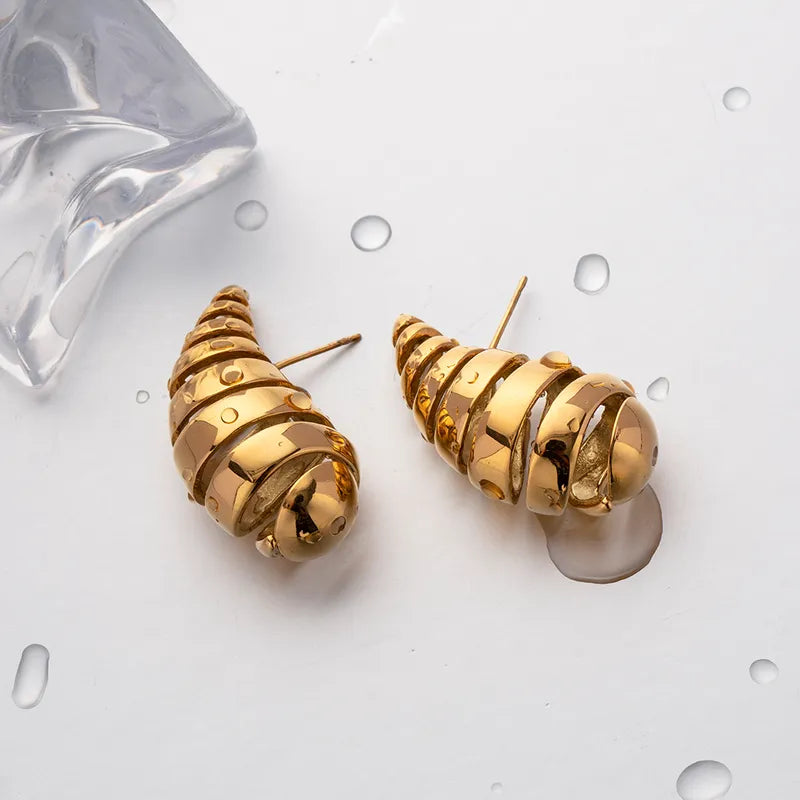 Arete Ear Drop Crossaint Oro