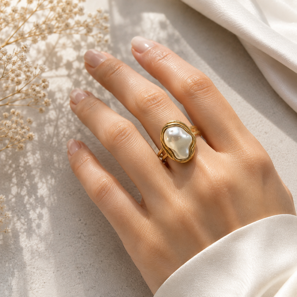 Anillo Perla Barroca