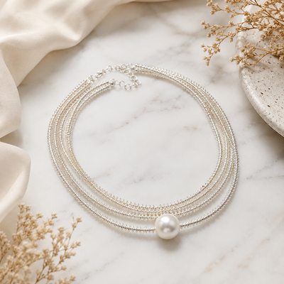 Collar Silver Pearl