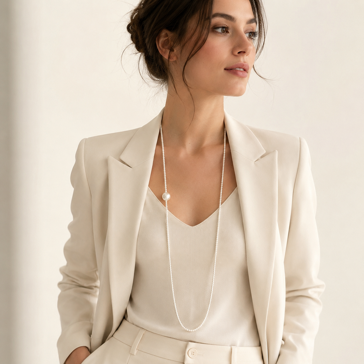 Collar Silver Pearl