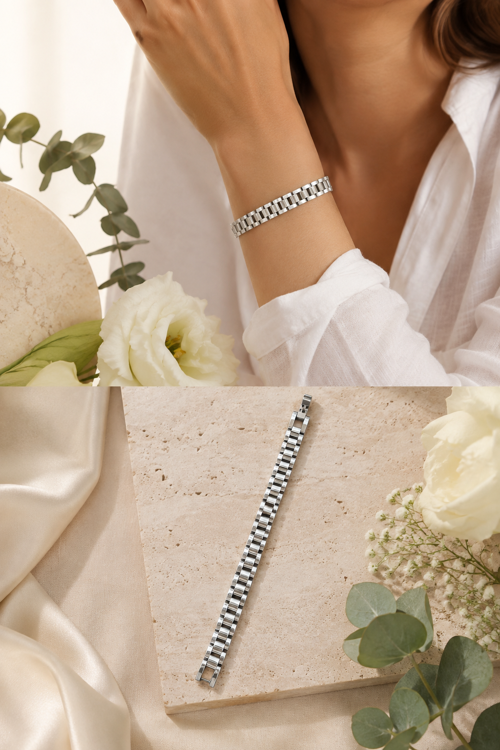 Pulsera tipo Rolex plateado - chica