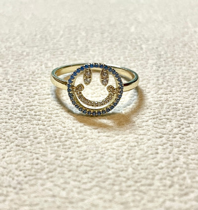 Anillo Smily baño de oro con Circonias