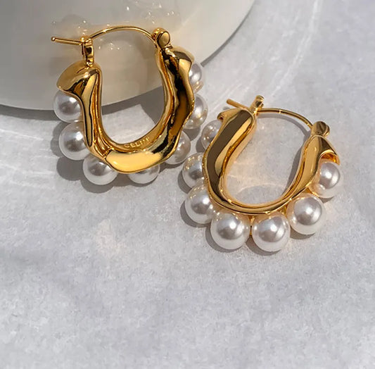 Hoops rounded pearls