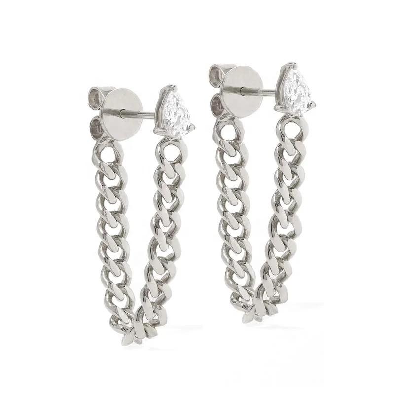 Aretes de Cadena Colgante con brillo dorado y plata