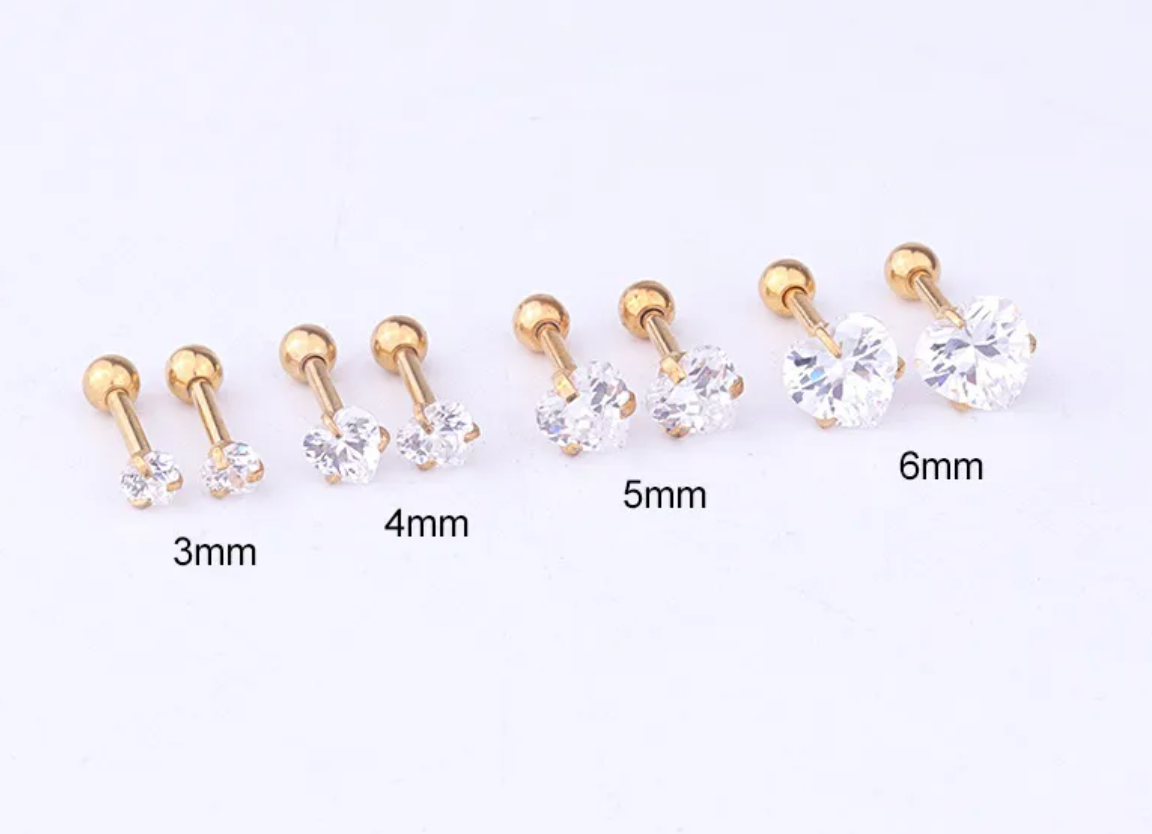 Piercing Circonia en forma de corazón