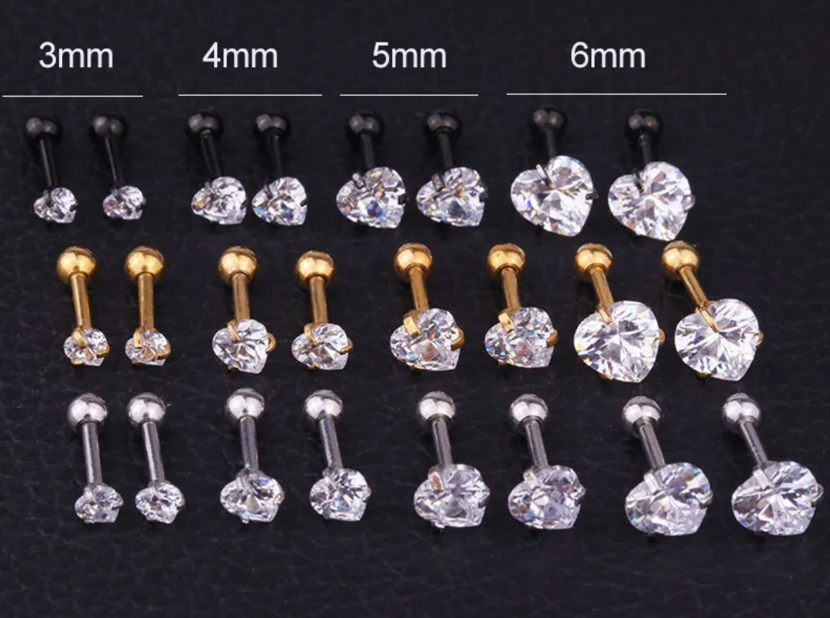 Piercing Circonia en forma de corazón