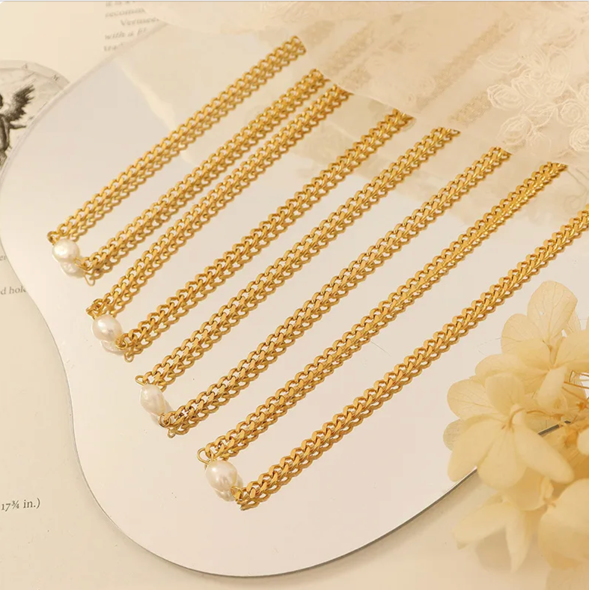 Collar titanum 1 perla natual