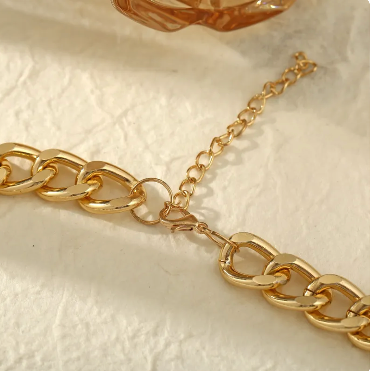 Collar Chocker Chunky Simple dorado
