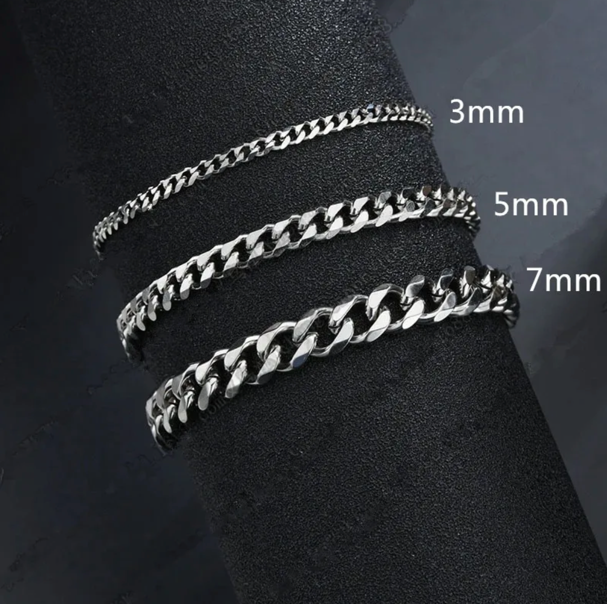 HIM - Pulsera Cadena Cubana Oro, Plata y Negro
