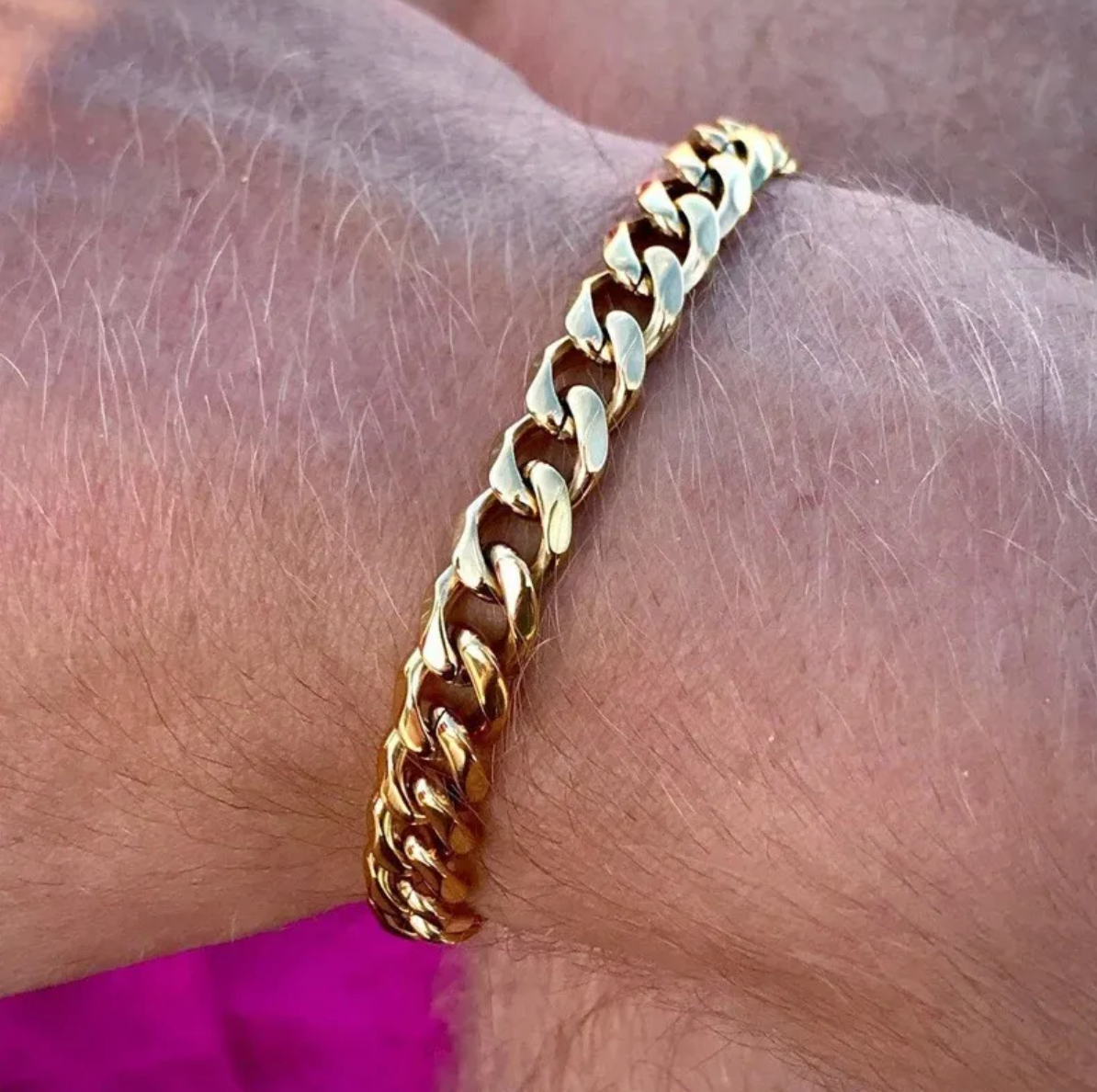 HIM - Pulsera Cadena Cubana Oro, Plata y Negro