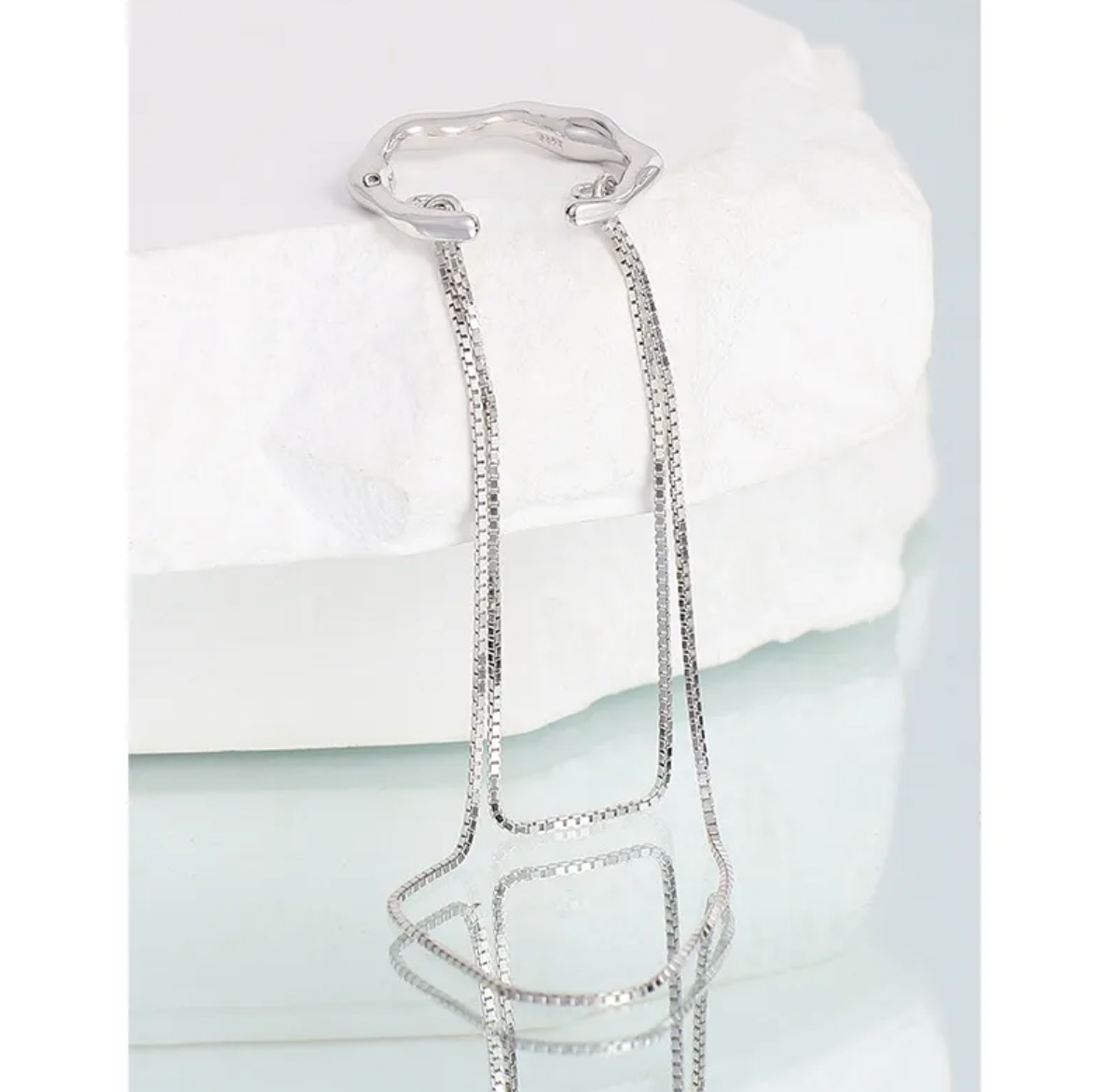 EarCuff Plata con Cadena doble