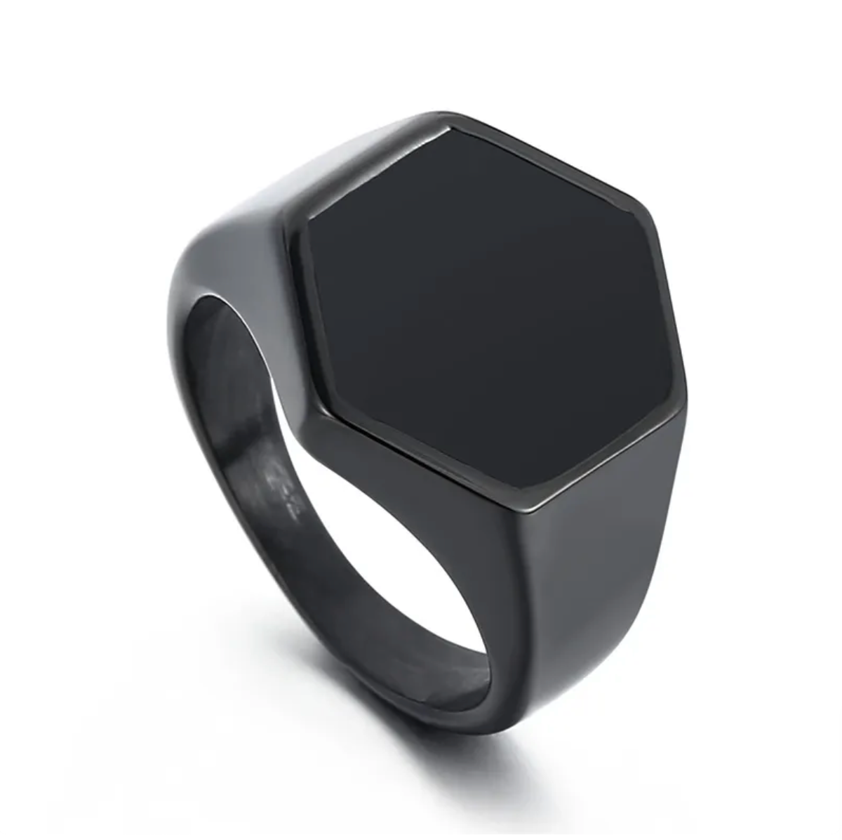 HIM - Anillo Hexágono Oro, Plata o Negro