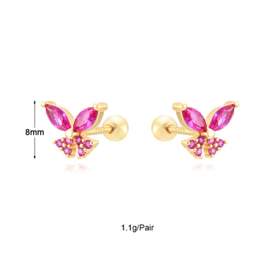 Piercing Mariposa Rosa Oro o Plata