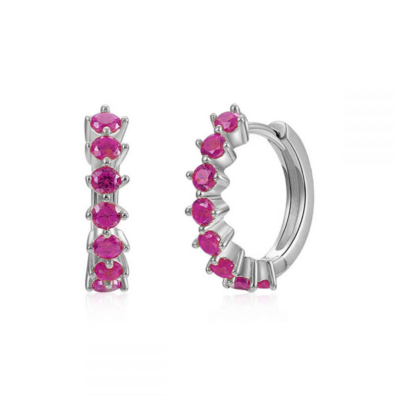 Mini Hoops Pink.Co Churumbela sencilla Oro y Plata