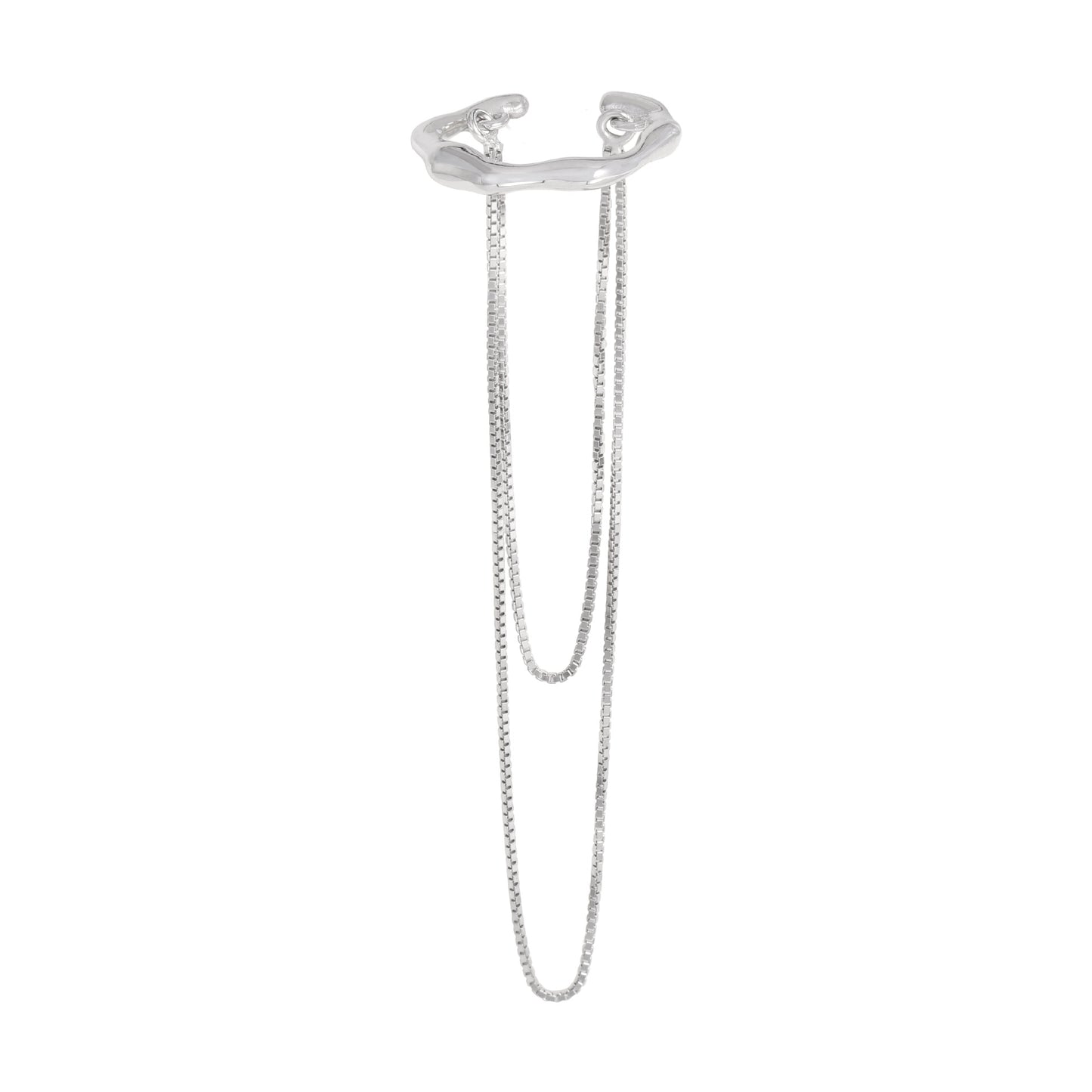 EarCuff Plata con Cadena doble