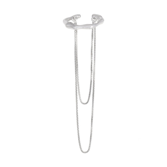 EarCuff Plata con Cadena doble