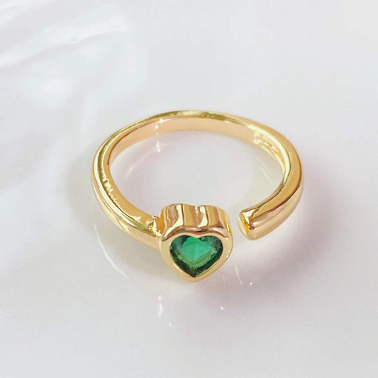 Anillo ajustable Corazon Verde o Azúl