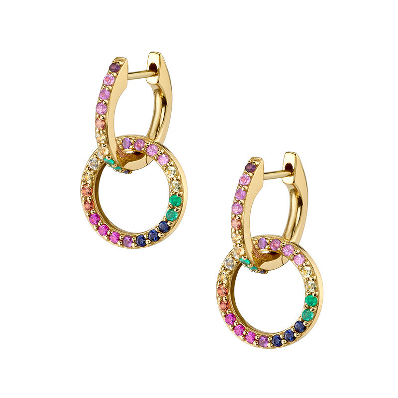 Hoop  oro con Aro rainbow